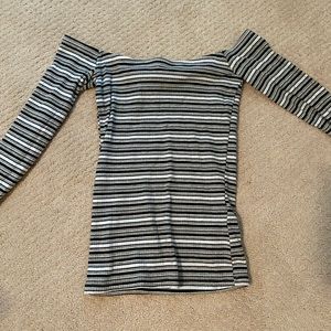 Hollister off the shoulder striped shirt